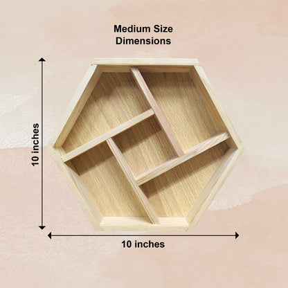 Dry Nuts & Fruits Box with 5 Sections - Hexagonal Platter (Medium Size)